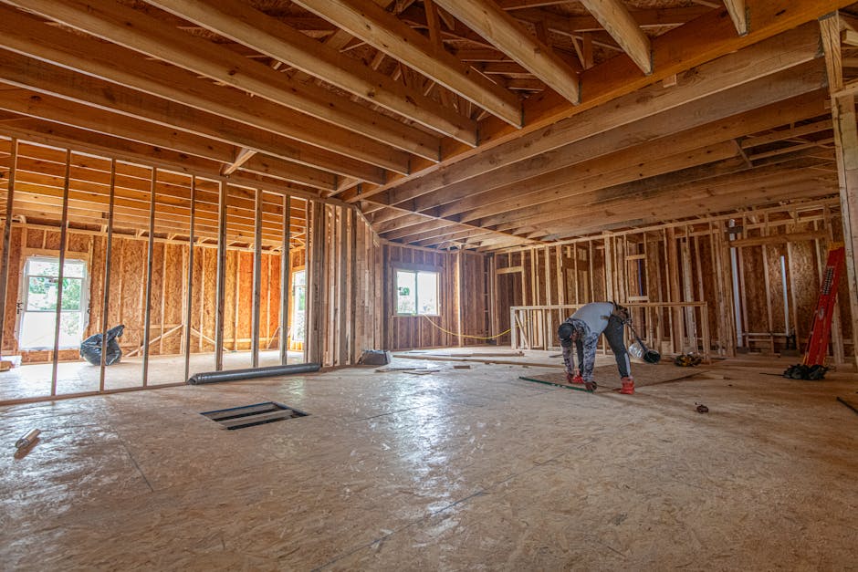 Home construction framing for a new addition